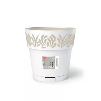 Pot de fleurs avec soucoupe Gaia STEFANPLAST Ø25x25 cm blanc