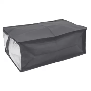 Sac de rangement pour couvertures ORDINETT 40x60x26 cm gris – sac souple en non-tissé avec fermeture éclair et poignées, 62,4 L