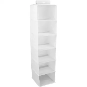 Organisateur suspendu ORDINETT avec 6 étagères 30x30x120 cm coton gris