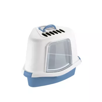 Litière pour chat STEFANPLAST Sprint Corner Plus 56x40x40 cm bleu/blanc