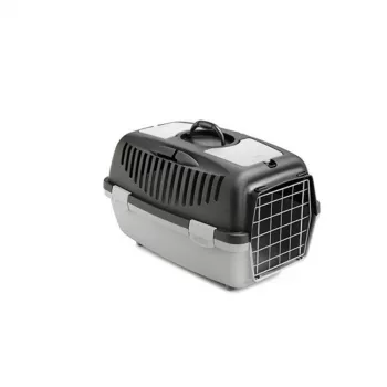 Cage de transport Gulliver 2 avec porte métallique STEFANPLAST 55x36x35 cm gris foncé/gris clair