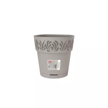 Pot de fleurs Gaia avec soucoupe Ø20x19 cm gris clair STEFANPLAST