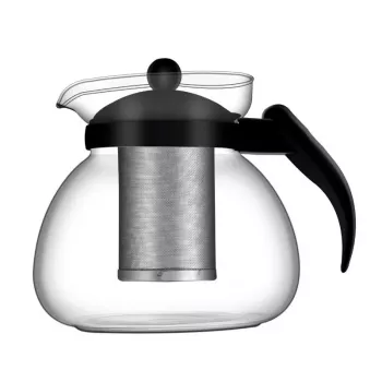 Théière FERRO ASI COLLECTION 1,5 L en acier inoxydable avec filtre, finition miroir polie, compatible induction