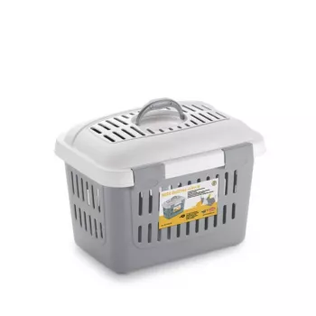 Caisse de transport Midi Gulliver 45x33x33 cm blanche/grise STEFANPLAST