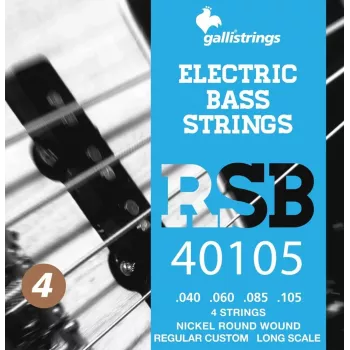 Galli RSB40105 Bass Guitar Strings - 4-String Set, Stainless Steel Roundwound, .040-.105, Long Scale