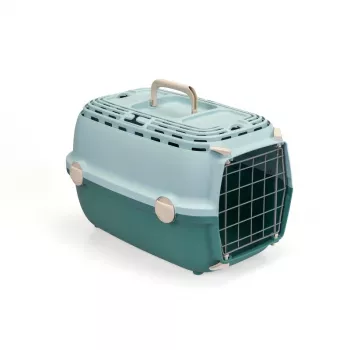 Cage de transport Horizon 1 avec porte métallique 48x32x30 cm vert clair/vert STEFANPLAST