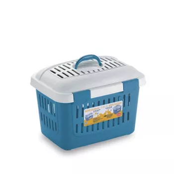 Caisse de transport Midi Gulliver 45x33x33 cm blanche/bleue STEFANPLAST