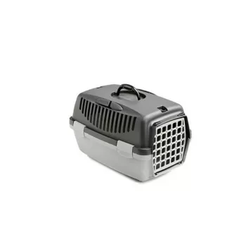 Cage de transport Gulliver 1 avec porte en plastique 48x32x31 cm gris foncé/gris clair STEFANPLAST