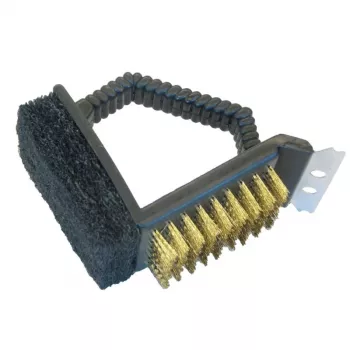 Brosse de barbecue ASI COLLECTION 10 cm en acier inoxydable brosse en T à 3 faces avec manche ergonomique