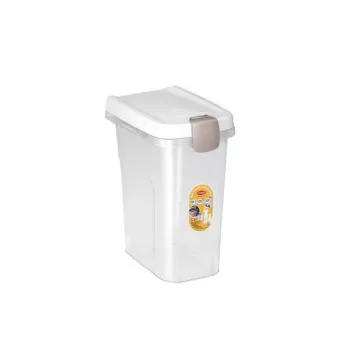 Boîte de conservation d'aliments pour animaux 15 L 6 kg transparente/blanche 33x22x41 cm STEFANPLAST
