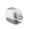Bac à litière pour chat avec toit STEFANPLAST Cathy Easy Clean 56x40x40 cm blanc/gris