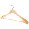 Cintre en bois SAUBER à épaules larges avec crochet pivotant à 360° et barre à pantalon antidérapante