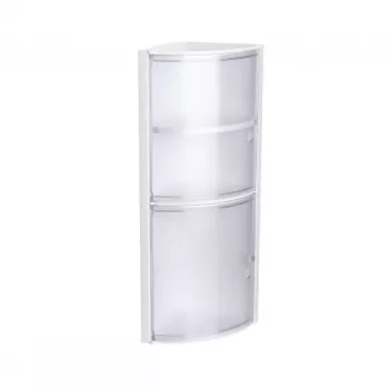 Meuble de salle de bain d'angle TATAY blanc brillant 1 porte 3 étagères