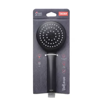 Pommeau de douche TATAY Verona Ø10cm, 1 jet, noir mat