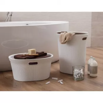 Boîte à linge TATAY Baobab 40 L blanche