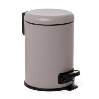 Poubelle à pédale TATAY 3 L Nordic acier inoxydable/marron