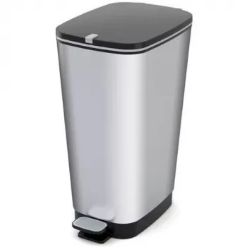Poubelle à pédale KIS Metallic Chic L 45 L gris acier