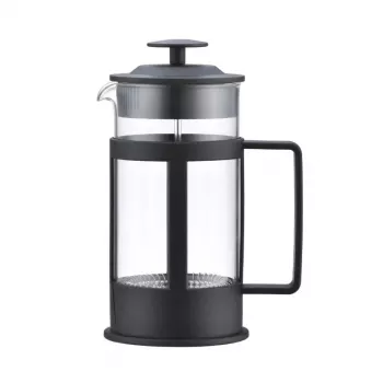Cafetière à piston ASI COLLECTION GULFI M 600 ml French Press, verre borosilicate, noir/argent