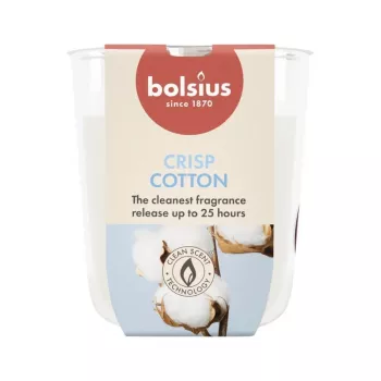 Bougie parfumée BOLSIUS True Scents Fresh Cotton en verre Ø80x73 mm