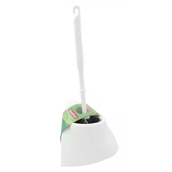 Brosse de toilettes SAUBER avec support d'angle - chrome poli, laiton, sur pied