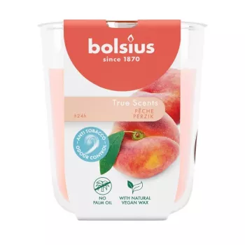 Bougie parfumée Bolsius True Scents en pot de verre, pêche, Ø80x73 mm
