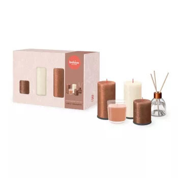 Coffret cadeau BOLSIUS Cozy Hideaway Apple Cinnamon – savon pour les mains, lotion corporelle et bougie parfumée