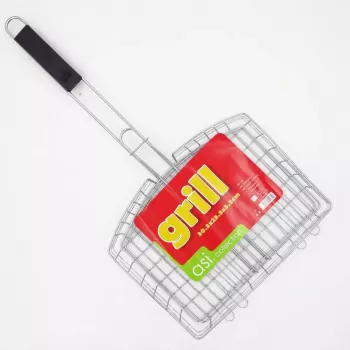 Grille de barbecue rectangulaire ASI COLLECTION 30,5x23,5x5,5 cm en acier chromé