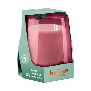 Bougie parfumée BOLSIUS Clean Light en verre, Cyprès & Ambre, Ø95x85 mm