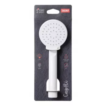 Pommeau de douche TATAY Capri Ø7,5cm, 1 jet, blanc mat