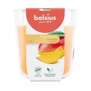 Bougie parfumée en pot de verre BOLSIUS True Scents mangue, Ø97x85 mm