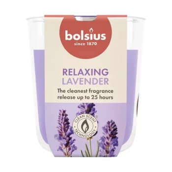 Bougie parfumée en verre BOLSIUS True Scents lavande Ø80x73 mm