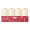 Bougies cylindriques Bolsius 4 pièces Ø100x48 mm, crème