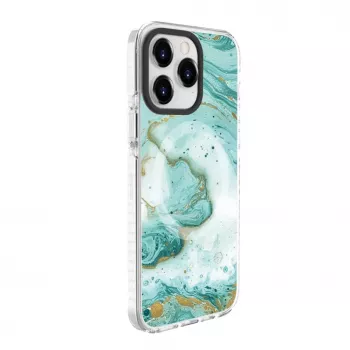 Coque Evelatus pour Apple iPhone 15 Pro en PC+TPU avec MagSafe, marbre bleu