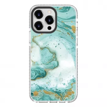 Coque Evelatus pour Apple iPhone 15 Pro en PC+TPU avec MagSafe, marbre bleu