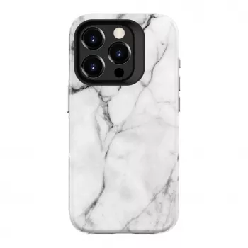 Coque Evelatus Armor pour Apple iPhone 15 Pro, hybride TPU+PC, impression personnalisée marbre blanc