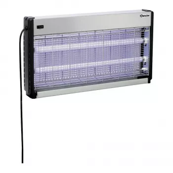 Destructeur d'insectes électrique Bartscher IV-65, 2 tubes UV-A de 15 W, couverture 150 m², grille 2500 V, mural/autonome, aluminium/plastique