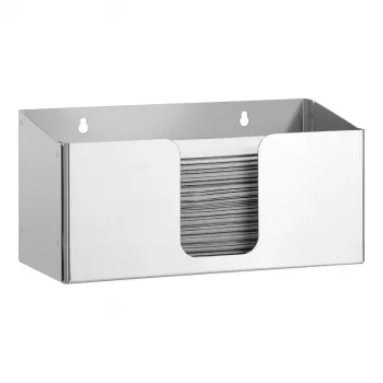 Distributeur de serviettes en papier Bartscher ILZF20, argent, acier chromé-nickel brossé, mural, verrouillable 850057