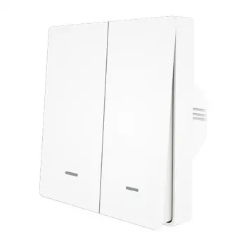 MOES ZS-B-EU2 interrupteur d'éclairage ZigBee 2 canaux, sans neutre, blanc