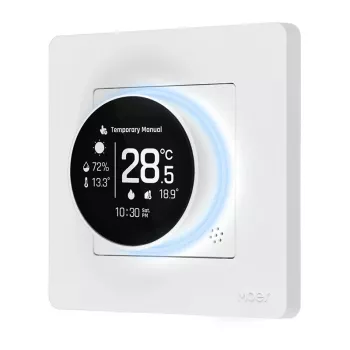 MOES ZHT-SR-GB-WH-MS thermostat intelligent ZigBee pour chauffage électrique, blanc