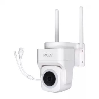 MOES WCM-B66 caméra IP Wi-Fi extérieure 3 MP avec détection humaine par IA, vision nocturne en couleur, panoramique/inclinaison, audio bidirectionnel, étanche IP66