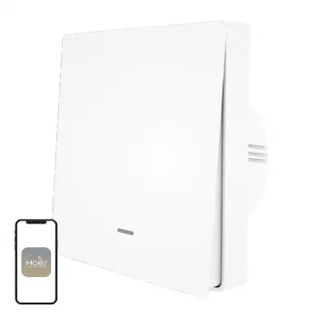 MOES ZS-B-EU1 interrupteur d'éclairage ZigBee 1 canal (sans neutre, blanc)