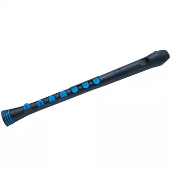 Flûte à bec soprano Nuvo Recorder+ noire et bleue avec doigté allemand et baroque interchangeable