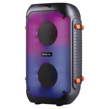 Enceinte Bluetooth portable Defender BOOMER 25 avec karaoké, lumières RGB, TWS, radio FM, 25 W, noire