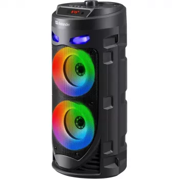 Enceinte Bluetooth portable Defender CRASHBOOM 16 W avec karaoké, FM, LED, TWS, microphone et télécommande - noire