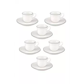 Ensemble de tasses à espresso Teresa avec soucoupes LA PORCELLANA BIANCA, 90 ml, porcelaine, blanc, 12 pièces