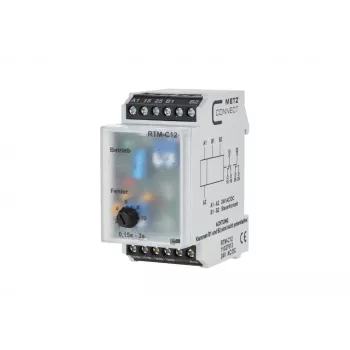 Relais temporisé multifonction METZ CONNECT 11027613, 24 V AC/DC, 2 W, 1 CO, 0,05 s-100 h, rail DIN