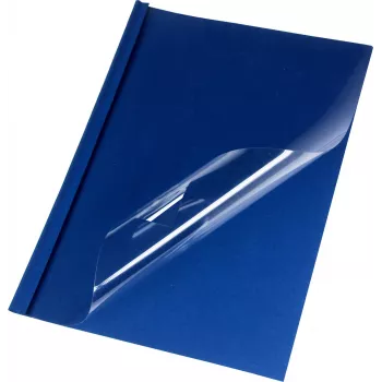 Chemises à reliure thermique LMG A4 bleu aspect cuir 6,0 mm 50 feuilles (pack de 50) LMG-BMDLM-BL-R6