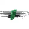 Jeu de clés coudées Torx à tête sphérique Wiha 366BETSZ13TS, 13 pièces, gris titane, support ErgoStar 40979