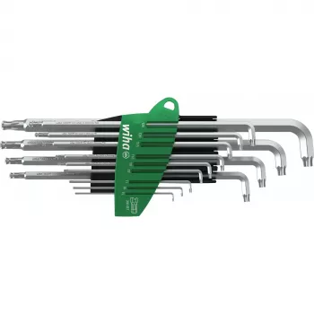Jeu de clés coudées Torx à tête sphérique Wiha 366BETSZ13TS, 13 pièces, gris titane, support ErgoStar 40979