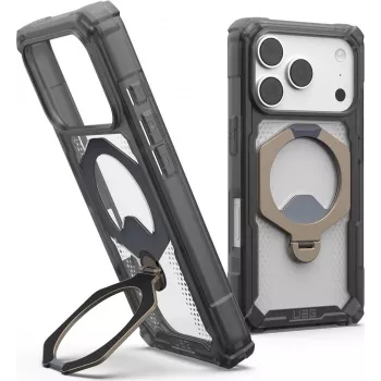 Coque à béquille MagSafe UAG Urban Armor Gear Plasma XTE 360 pour Apple iPhone 18 Pro/17 Pro - gris cendré (gris translucide) 114573113136
